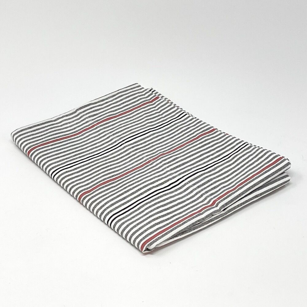 Ralph Lauren Red White Gray Black Striped Pillow Case Standard Cotton NEW
